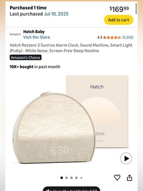 Hatch Sunrise Alarm Clock and Sound Machine in Putty